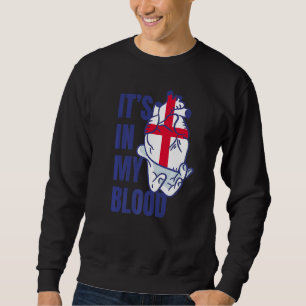 English Flag Heart Blood Veins Hand England Sweatshirt