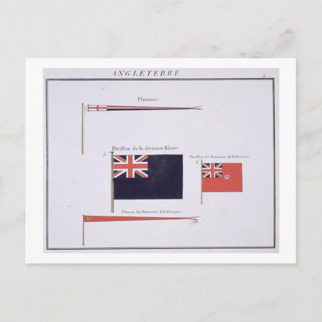 English Flags, from a French book of Flags, c.1819 Postcard (Front)