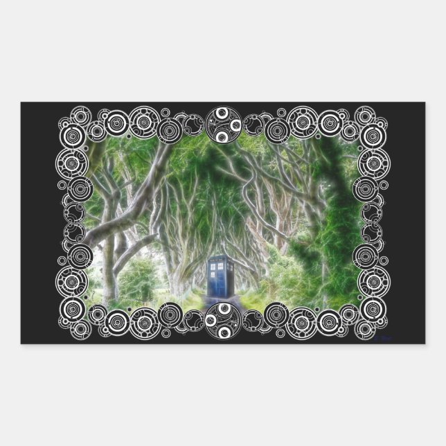 English forest rectangular sticker (Front)