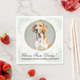 English Foxhound Dog Wedding Napkins With Photo
