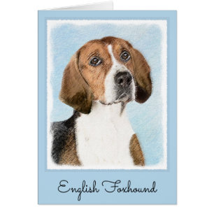 English Foxhound Painting - Cute Original Dog Art