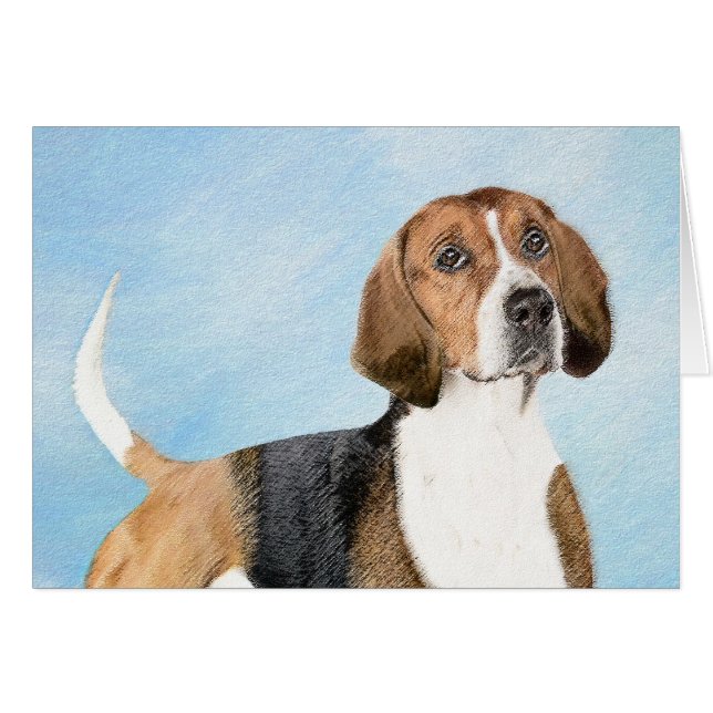 English Foxhound Painting - Cute Original Dog Art (Front Horizontal)
