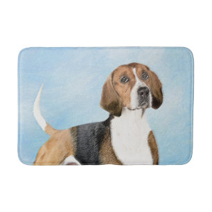 English Foxhound Painting - Cute Original Dog Art Bath Mat