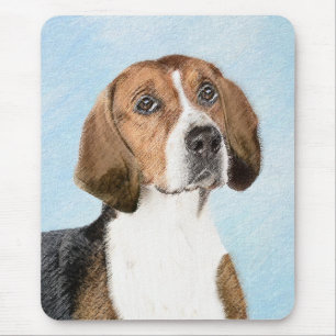 English Foxhound Painting - Cute Original Dog Art Mouse Mat