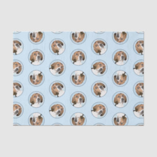 English Foxhound Painting Cute Original Dog Art Tissue Paper