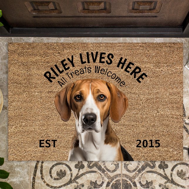 English Foxhound Personalised Pet Doormat (Creator Uploaded)