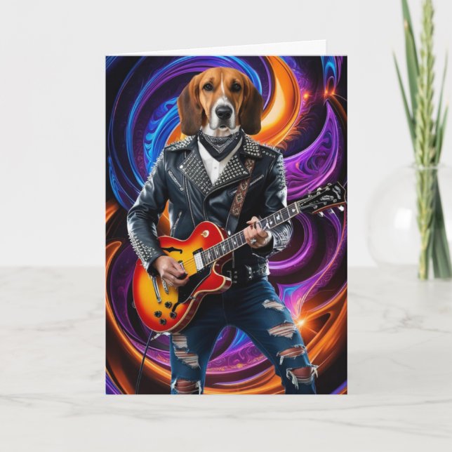 English Foxhound Rock Star Card (Front)