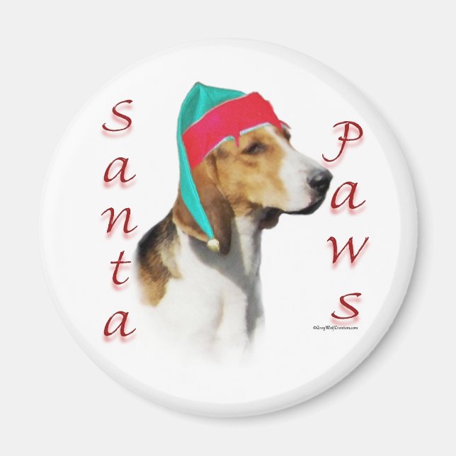 English Foxhound Santa Paws Magnet (Front)