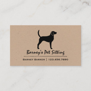 English Foxhound Silhouette Business Card