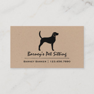 English Foxhound Silhouette   Dog Breed Business Card