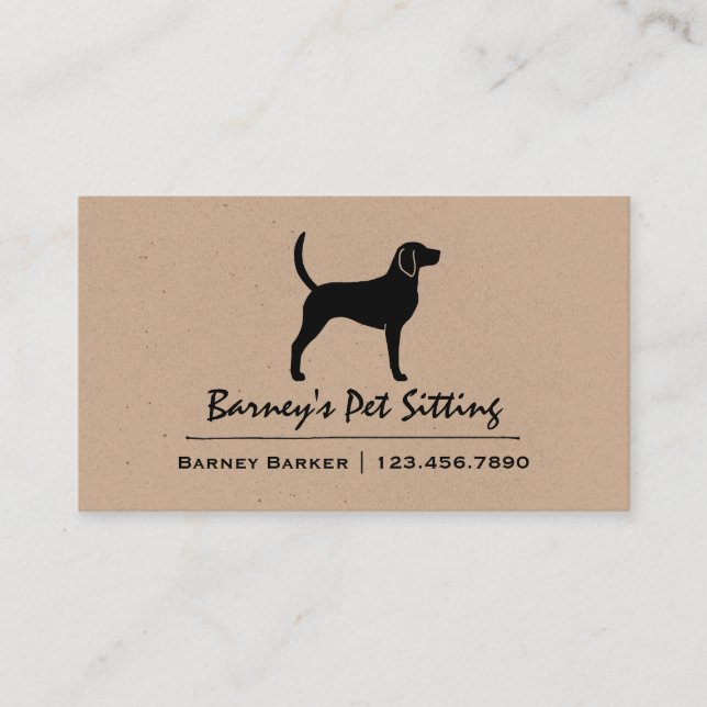 English Foxhound Silhouette | Dog Breed Business Card (Front)
