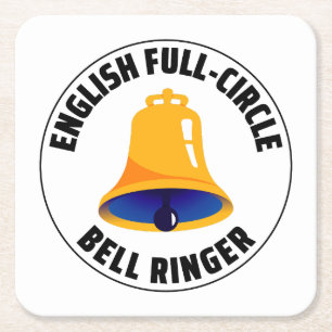English Full Circle Bell Ringer Ringing Collector Square Paper Coaster