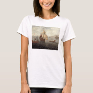 English Galley Frigate Flanked by Ottoman State Ba T-Shirt