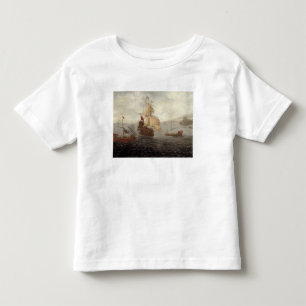 English Galley Frigate Flanked by Ottoman State Ba Toddler T-Shirt