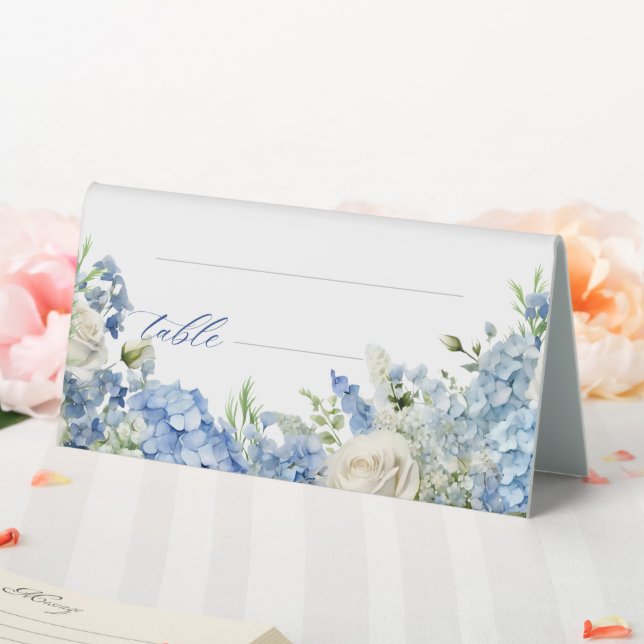 English Garden Blue Hydrangea White Roses Table (In SItu (Wedding))
