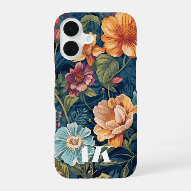 English Garden Bouquet – Botanical Wall Art Print iPhone 16 Case (Back)