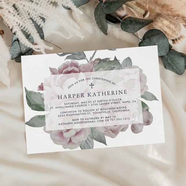 English Garden Christening or Baptism Invitation (Creator Uploaded)