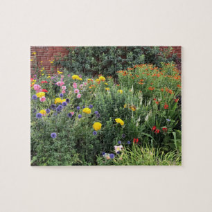 English Garden, Colourful, Flower Border Jigsaw Puzzle