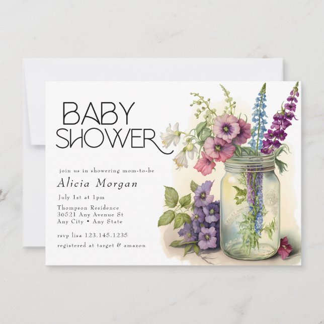 English Garden | Cottage Flowers Baby Shower Invitation (Front)