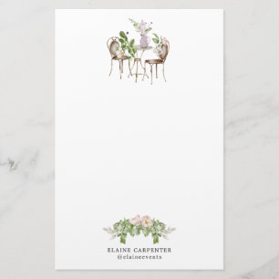 English garden elegant monogram stationery