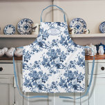 English Garden Floral Blue and White Grandmother Apron<br><div class="desc">This beautiful English chintz, light and airy vintage floral pattern apron was created from a torn scrap of antique wallpaper artwork in Delft blue and white. The colour in the image was restored and repeat pattern recreated to produce this timeless, elegant apron with your message of love that she will...</div>