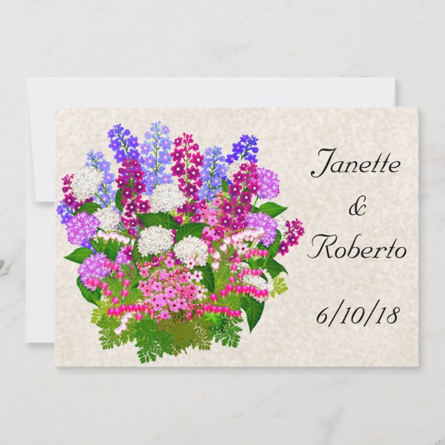 English Garden Floral Bouquet Save the Date (Front)