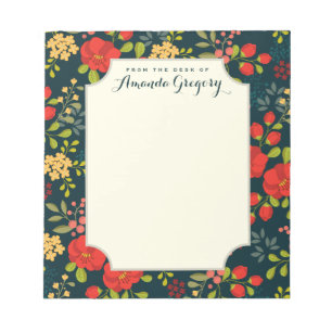 English Garden Floral Personalised Desk Notepad