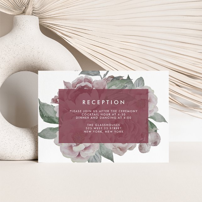 English Garden Floral Reception Card | Marsala (Creator Uploaded)
