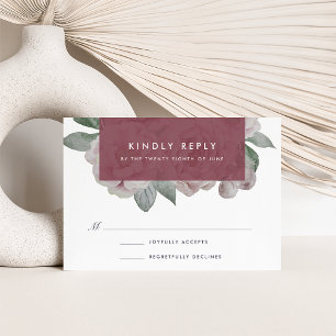 English Garden Floral RSVP Card Marsala