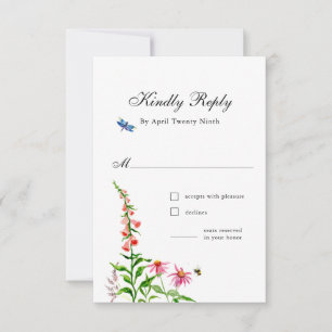 English garden Floral wedding Response Card