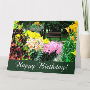 English Garden Florals Birthday Greeting Card