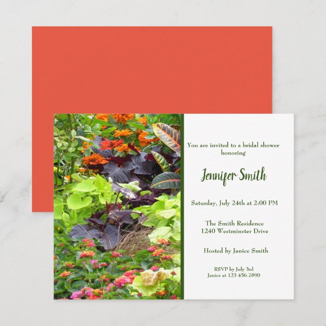 English Garden Florals Bridal Shower Invitation (Front/Back)