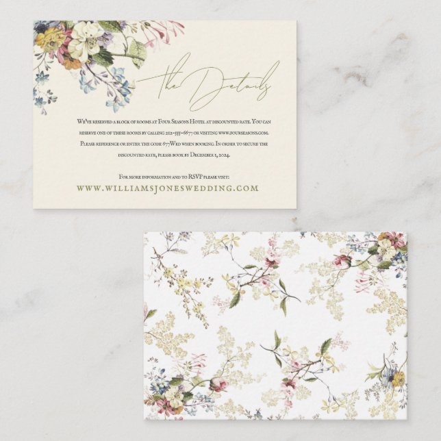 English Garden Party Enclosure Card (Front/Back)