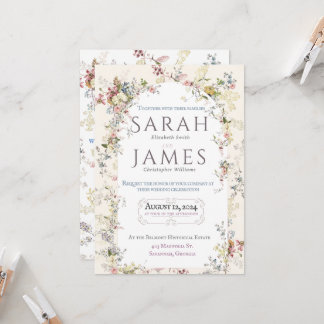 English Garden Party Wedding Invitation 
