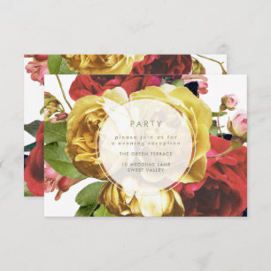 English Garden Party Wedding Reception Card