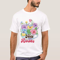 English Garden Style Tea And Roses Floral Art
