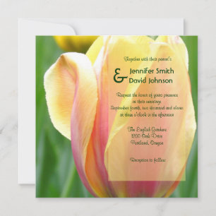English Garden Tulip Wedding Invitation