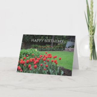 English Garden Tulips Birthday Greeting Card