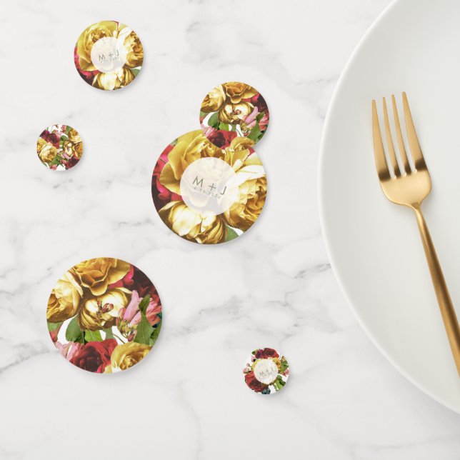 English Garden Vintage Roses Wedding Confetti (Group)