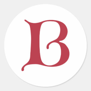 English Gothic Monogram letter B Classic Round Sticker