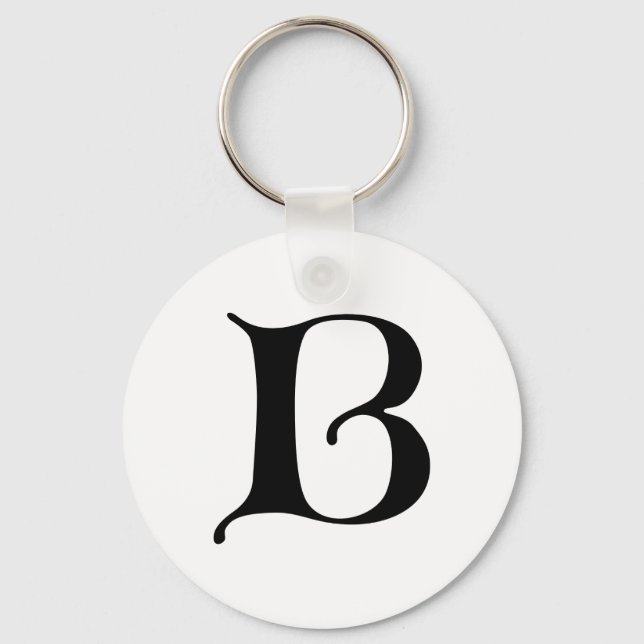 English Gothic Monogram letter B Key Ring (Front)