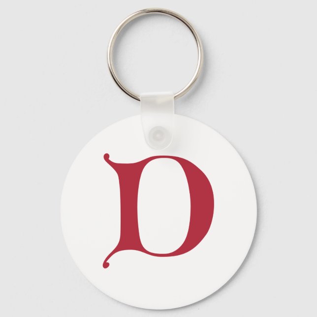 English Gothic Monogram letter D Key Ring (Front)