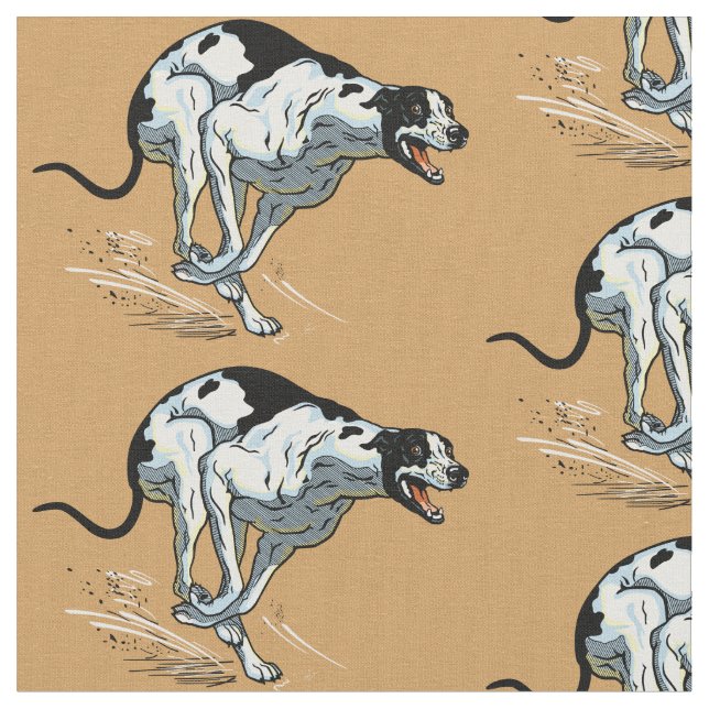 english greyhound race dog fabric (Close Up)