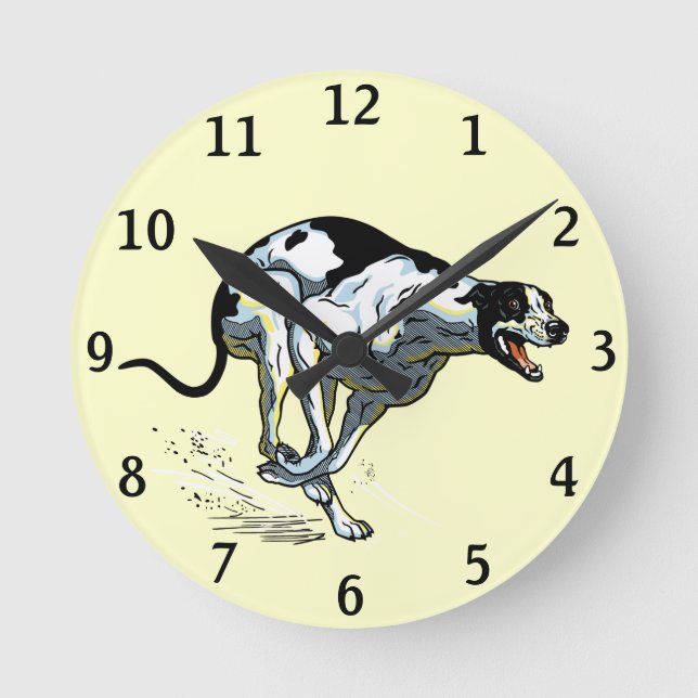 english greyhound round clock (Front)