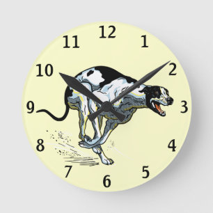english greyhound round clock
