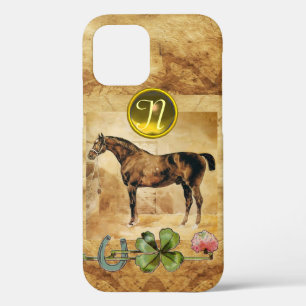 ENGLISH HORSE ,HORSESHOE AND SHAMROCK MONOGRAM iPhone 12 CASE
