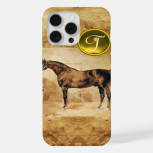 ENGLISH HORSE IN STABLE BROWN PARCHMENT MONOGRAM iPhone 15 PRO MAX CASE