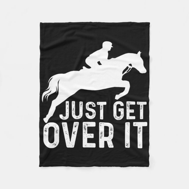 English Horse Riding Hunter Jumper Girl Horseback  Fleece Blanket (Front)