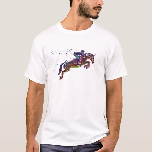 English Horse Show Jumping Just Get Over It Pullov T-Shirt (Front)