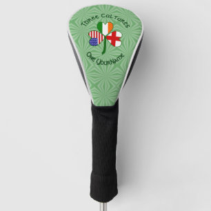 English Irish American Shamrock Personalised  Golf Head Cover